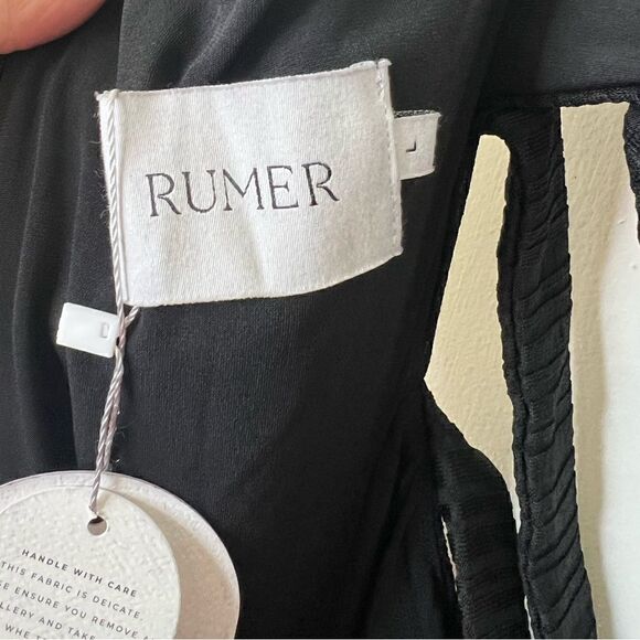 Rumer The Label x Revolve Black Sorrento Criss Cross Halter Maxi Dress Large - Picture 9 of 12